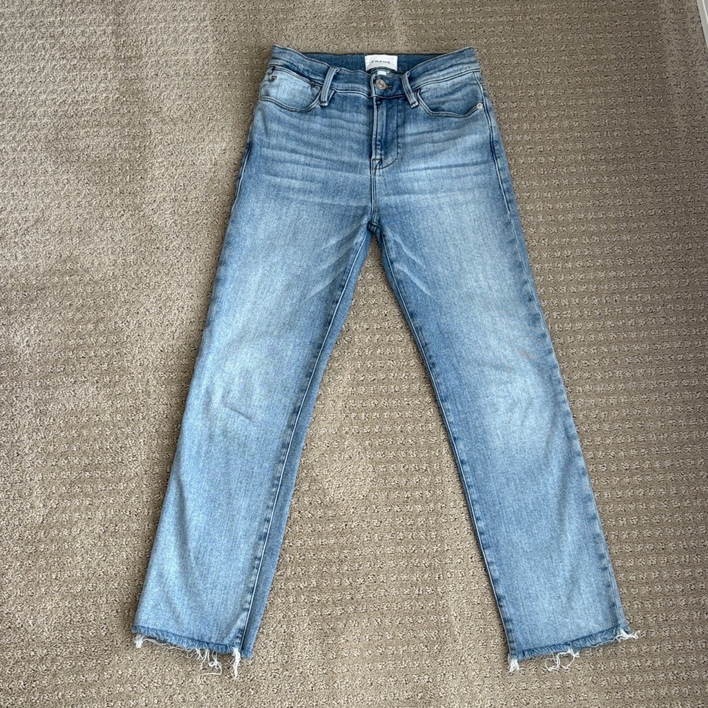 Frame Denim Light Blue Straight Leg Jeans